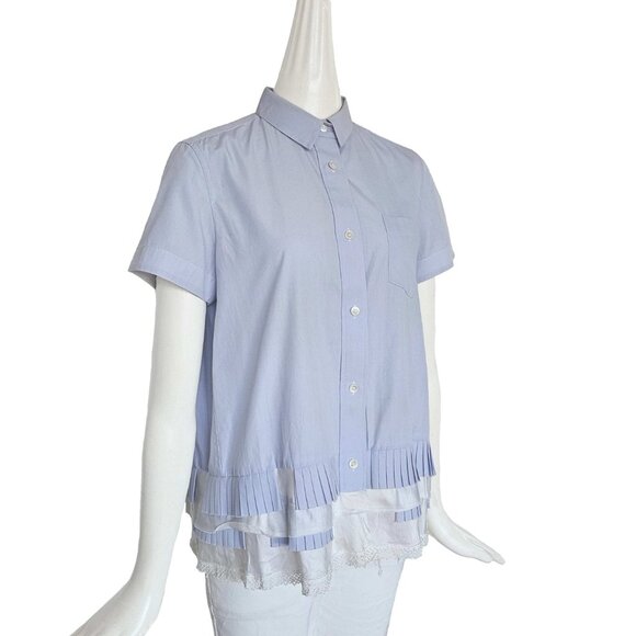 SACAI BLUE SHORT SLEEVES SHIRT (2) - Picture 1 of 9